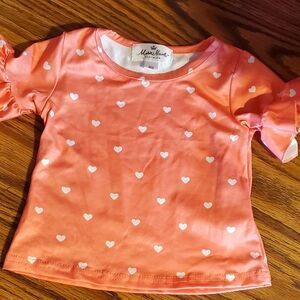 Pink Heart Print Top 3xs (12months)